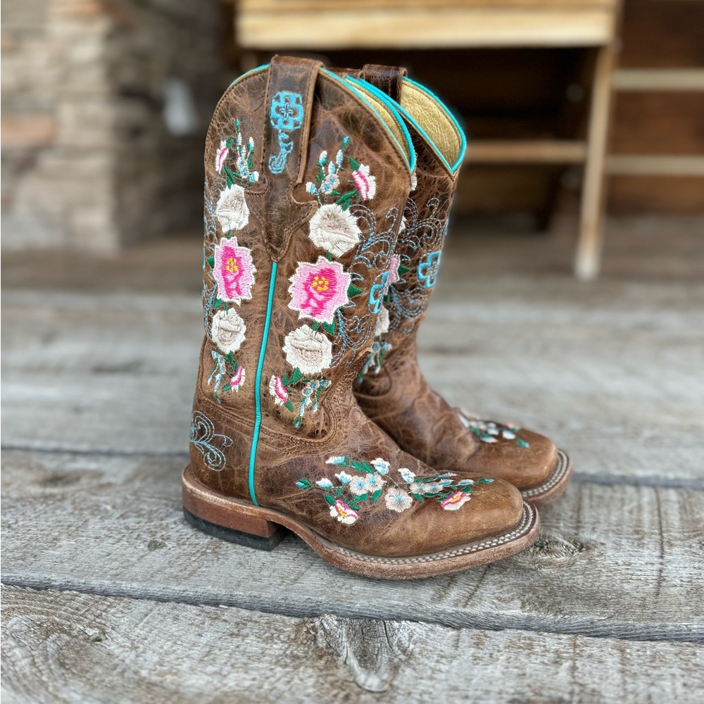 MACIE BEAN LITTLE GIRLS' HONEY BUNCH WESTERN BOOTS - SQUARE TOE